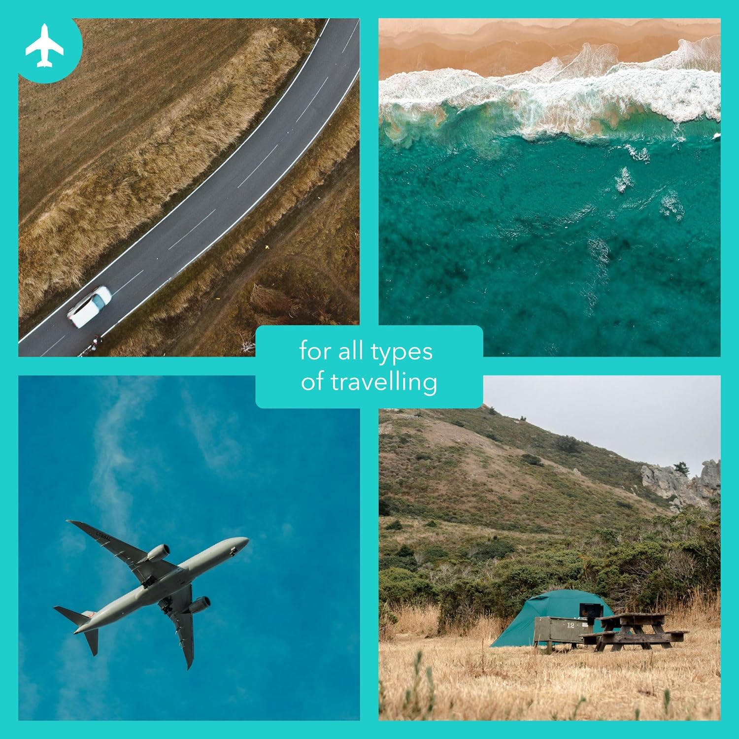 Eco Go 10pc travel set for toiletries, TSA and carry-on approved for shampoo & skin care, includes 5 x 100mL bottles, 1x 100mL pump, 1 x 100mL spray bottle, and 3 x 11mL jars. Beautiful colors (amber, turquoise, brown and clear). BPA-free. - Image 6