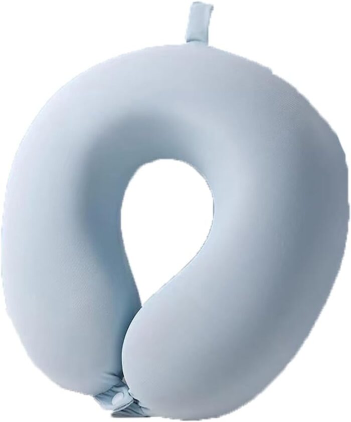 PROMUN Neck Pillow for Traveling,100% Pure Memory Foam Travel Pillow,U Shape Neck and Head Support Portable Airplane Pillow（Blue）