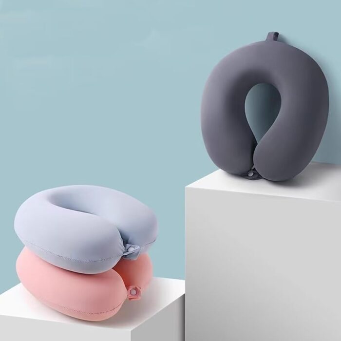 PROMUN Neck Pillow for Traveling,100% Pure Memory Foam Travel Pillow,U Shape Neck and Head Support Portable Airplane Pillow（Blue） - Image 7