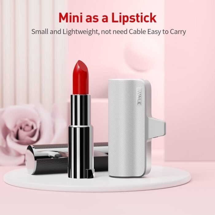 iWALK Mini Power Bank 3350mAh, Portable Phone Charger Compact Powerbank with Lightning Plug, External Battery Bank Compatible with iPhone 14/13/13Pro/12/12 Pro/SE/11/11 Pro/XS/XR/X/8/8 Plus/7/6/6S - Image 3