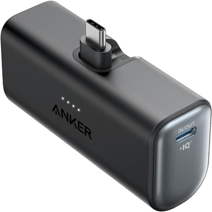 ANKER Nano Power Bank with Built-in USB-C Connector, 5,000mAh Portable Charger 22.5W, for iPhone 16/15 Series, Samsung, iPad Pro/Air, and More - Image 4