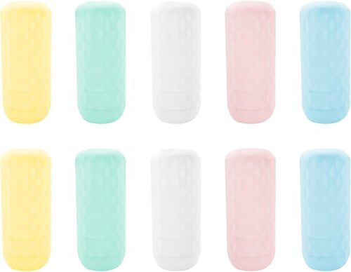 Silicone Bottle Covers, 10 Pack Leak-Proof Travel Sleeves for Toiletries, Travel Essentials for Women and Men