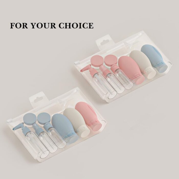 Silicone Travel Bottle Set,Squeezable Containers Set,10 Pcs Silicone Travel Containers,For shampoo,soap,body Wash,Refillable Bottles,Leak Proof Travel Essentials (Pink) - Image 3
