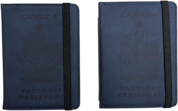 Alantino RFID Blocking Passport Holder - PU Leather Travel Passport Wallet & Organizer with Magnetic Closure – Compact Passport Cover for Men & Women (Navy Blue) - Image 5