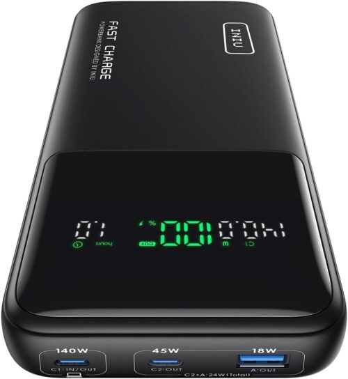 INIU Power Bank, 140W 27000mAh Laptop Portable Charger, Fast Charging USB C In&Out Powerbank, Digital Display Phone Charger, Travel Battery Pack for Macbook iPad iPhone 17 16 15 Samsung Steam Deck etc