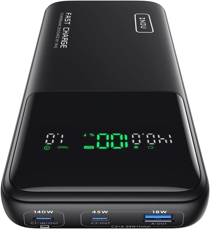 INIU Power Bank, 140W 27000mAh Laptop Portable Charger, Fast Charging USB C In&Out Powerbank, Digital Display Phone Charger, Travel Battery Pack for Macbook iPad iPhone 17 16 15 Samsung Steam Deck etc