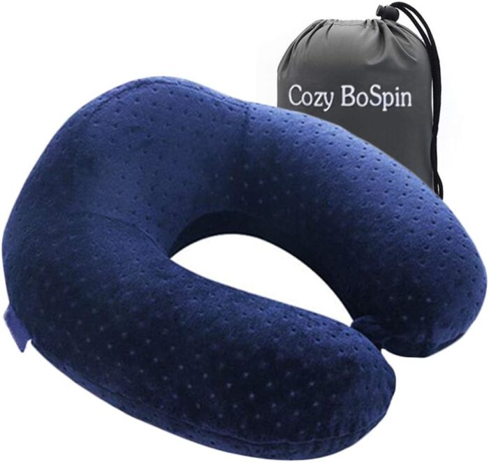 (Navy Blue) - Travel Pillow - Memory Foam Neck Pillow Support Cushion - Easy Removable And Washable Cover (Navy Blue) - Image 5