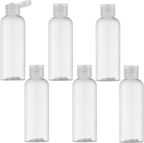 6 Pack 3.4oz Empty Plastic Travel Bottles, Clear Travel Bottles Set for Toiletries Leak Proof Squeezable Travel Size Containers Travel Essentials Accessories Squeeze Bottles (100ml)