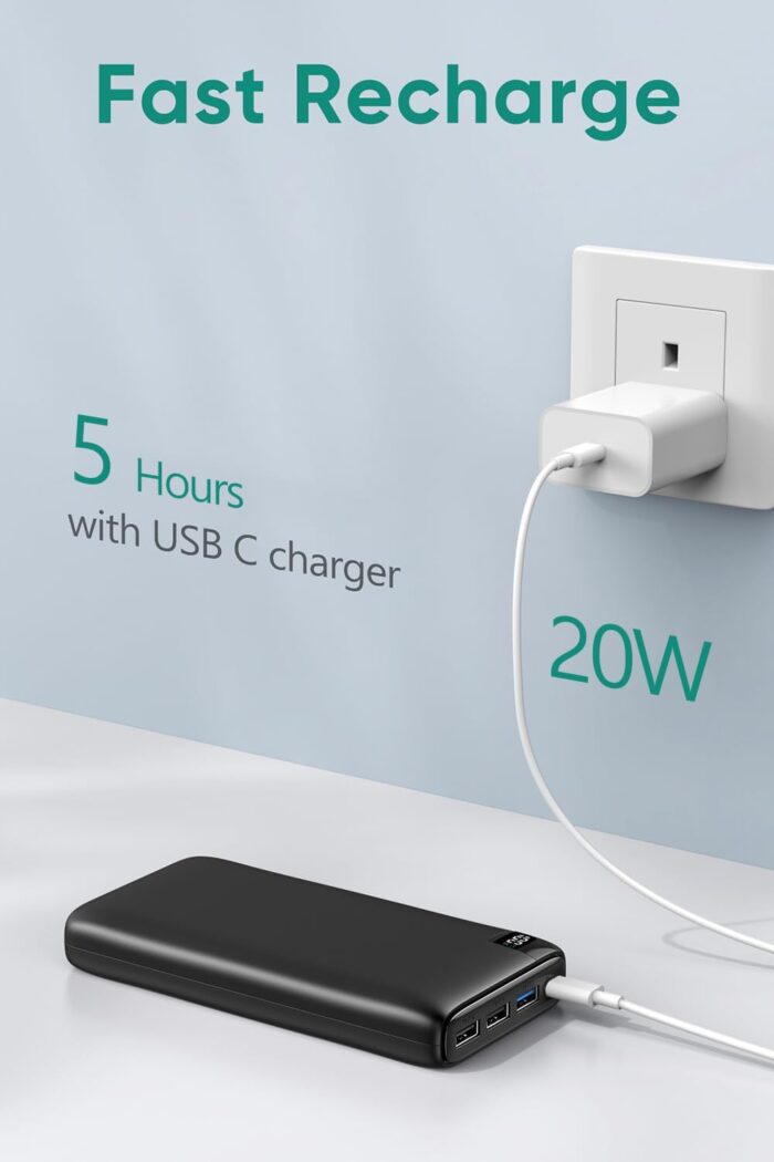 A ADDTOP Power Bank 26800mAh Portable Charger, 22.5W Fast Charging Battery Pack PD 3.0 USB C Input & Output with LED Display 4 Outputs for iPhone, Samsung, Tablet and More - Image 5