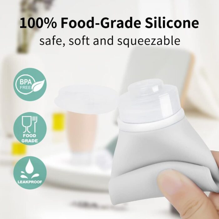 100ml Silicone Travel Bottles for Toiletries, Opret 4 Pack TSA Approved BPA Free Travel Containers Set Leak Proof Refillable Squeezable Travel Accessories for Shampoo Conditioner Lotion - Image 3