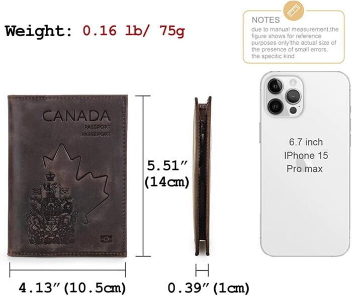 CONTACT'S Full Grain Leather Airtag Passport Holder RFID Blocking Travel Passport Wallet Slim Passport Cover Case with 4 Cards Slots, Coin Pocket (Badge, Brown) - Image 6