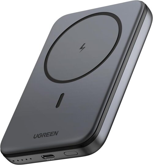 UGREEN 10000mAh PD 20W Magnetic Battery Pack Power Bank for iPhone, 7.5W Wireless Portable Charger with Magsafe, Skin-Friendly Compatible with iPhone 17/16/15/14/13 Series-Black, Includes USB-C Cable
