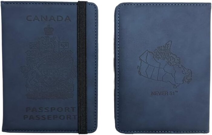 Alantino RFID Blocking Passport Holder - PU Leather Travel Passport Wallet & Organizer with Magnetic Closure – Compact Passport Cover for Men & Women (Navy Blue) - Image 4