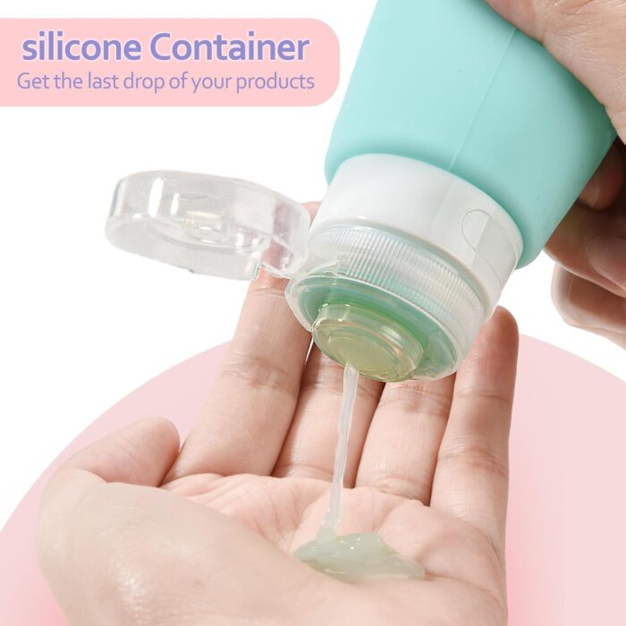 XMOSNZ 3oz Travel Bottles for Toiletries - TSA Approved, Leak Proof, Silicone Squeezable Containers for Gym, Business, Personal Essentials (BPA Free) - Image 6