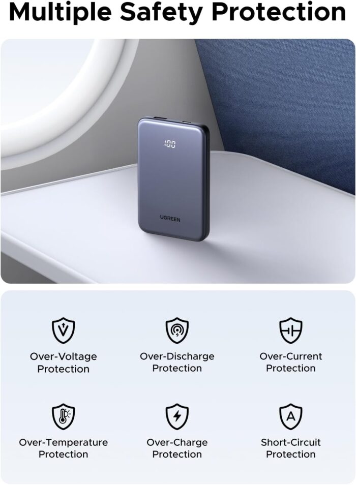 UGREEN Nexode 10000mAh Battery Pack Power Bank, USB-C Portable Charger Compact for iPhone Fast Charging 22.5W, PD3.0 Digital Display Compatible with iPhone 17/16/15/14 Pro Max, Galaxy S25 Ultra - Image 6