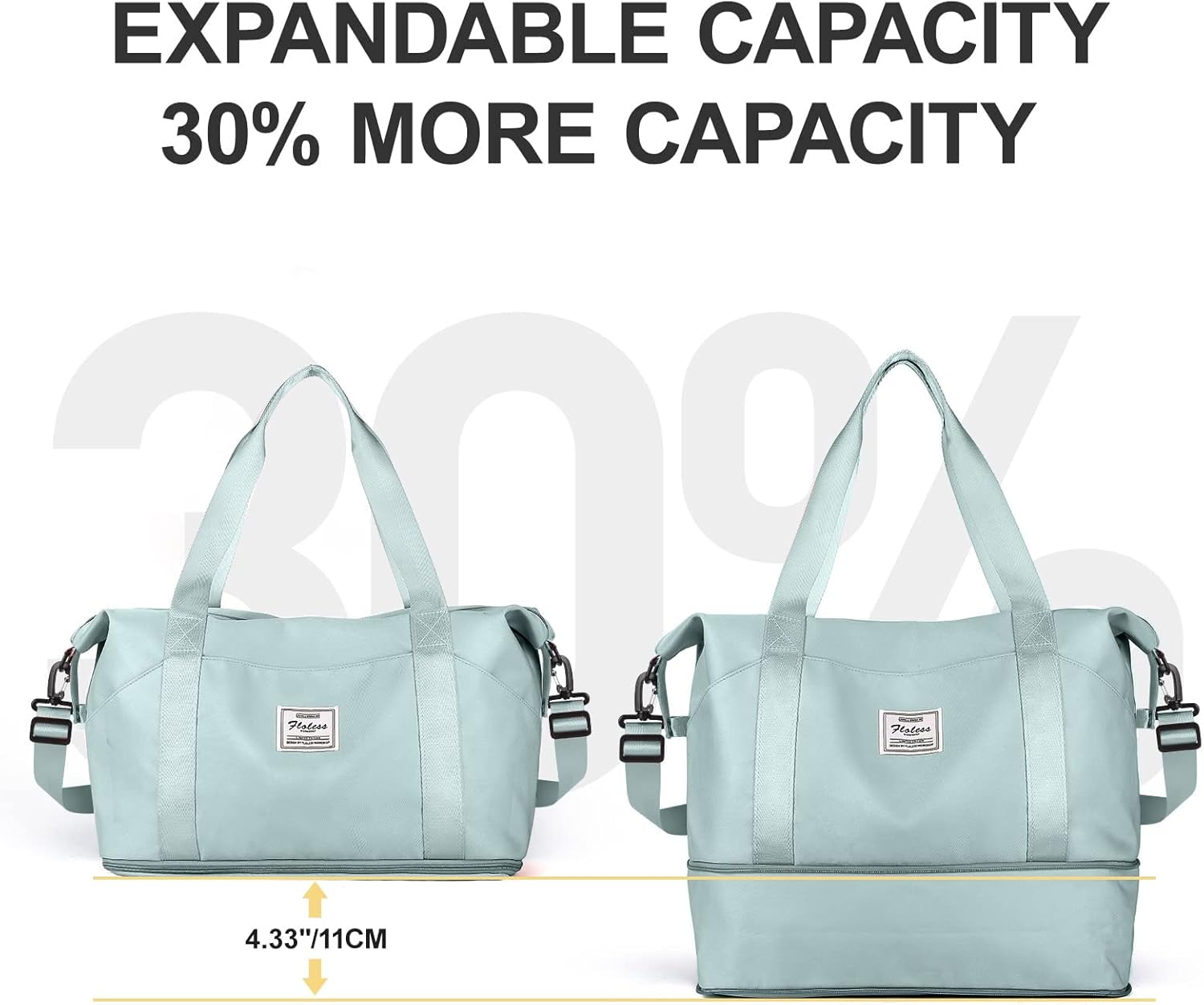 Travel Bag for Women with Wet Pocket,Capacity Expanadle Weekender Overnight Duffel Bag with Trolley Sleeve Gym Tote Bags Waterproof Large - Image 5