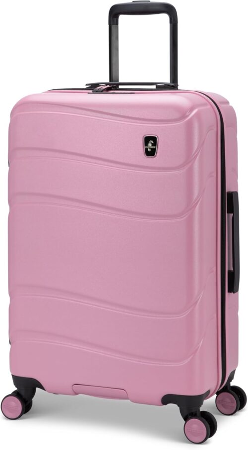 Atlantic Transmarine Hardside Medium Luggage – Superior Polycarbonate Construction with 8 Spinner Wheels and Retractable Handle, Integrated TSA Lock, Expandable 2" – Blush