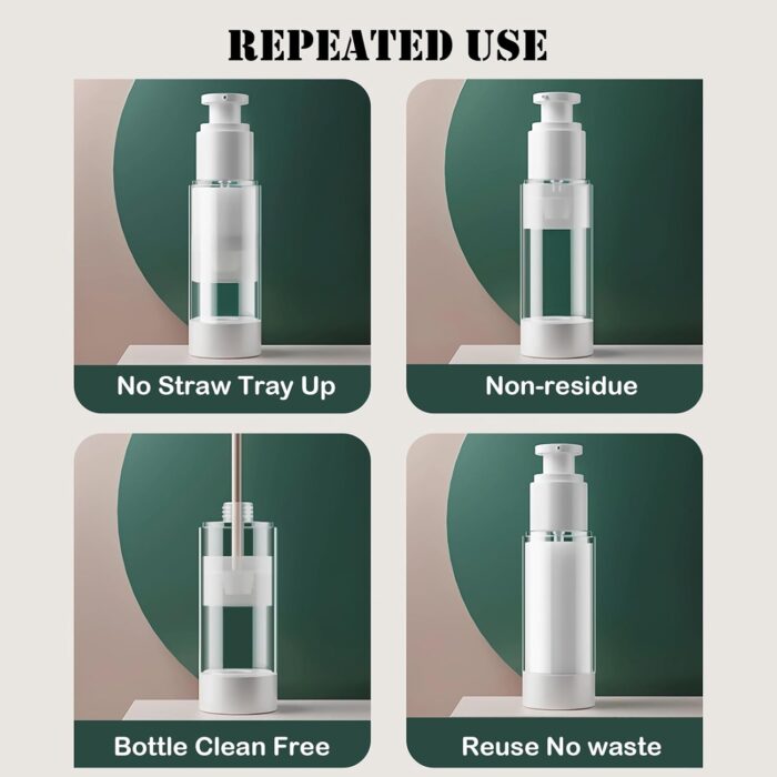 Travel Bottle - Travel Bottles for Toiletries, Airless Pump Bottle, Travel Pump Bottle for Foundation Liquid, Isolation Cream, Hair Spray - 5 Pcs, 15/30/50ml - Image 6
