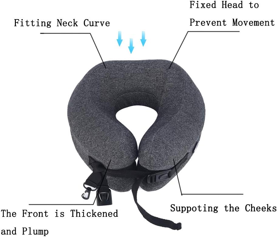PROMUN Super Soft Head and Neck Support Travel Pillow, Premium Memory Foam U Shape Pillow with Small Bag, 360-Degree Protection for Airplanes, Cars, Buses, Trains, Office Napping, Camping (Dark Gray) - Image 3