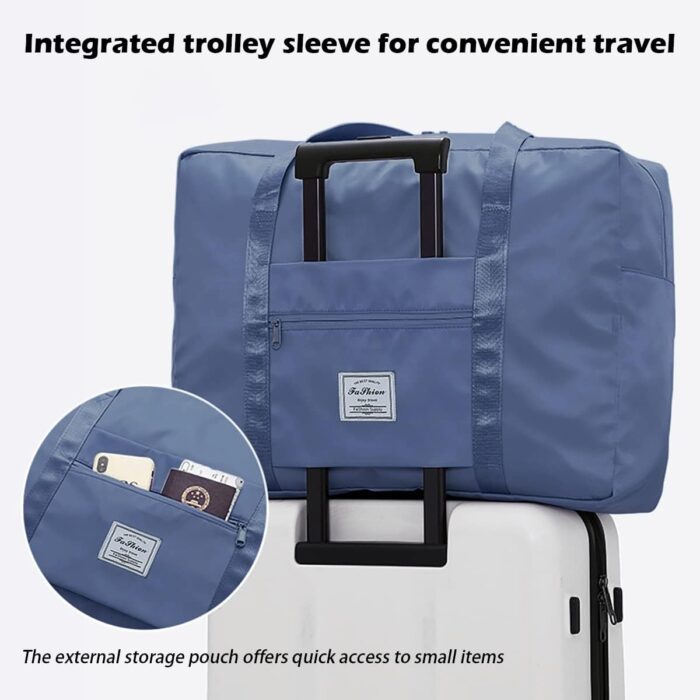 Travel Duffel Bag, for Spirit Airlines Personal Item Bag 18x14x8 Frontier Airlines Carry on Luggage Bag, Weekender Bag for Women and Men (A-Steel Blue) - Image 4