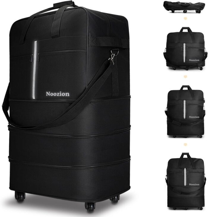 Expandable Foldable Suitcase Extra Large Travel Duffel Bag with Spinner Wheels Collapsible Luggage Bag for Men Women (20 inch/24 inch/28 inch)