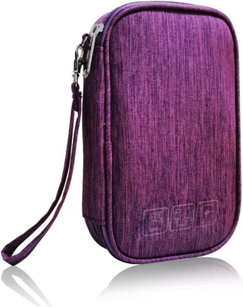 DUMEALAGR Electronic Organizer Bag Cable Organizer Travel Cord Organizer Case Pouch Portable Carrying Case for Charger Hard Drive Earphone USB SD Card (Purple)