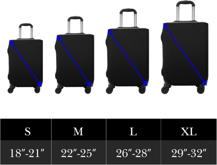 Adorila Travel Luggage Cover Protector, Washable Elastic Suitcase Cover, Luggage Protective Cover, Black, S - Image 2