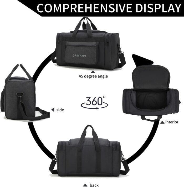 BE Smart Waterproof Travel Duffel Bag for Women&Men's, Lightweight Shoulder Weekender Overnight Bags for Sports Gym/Camping/Workout,Large Capacity Crossbody Tote Handbag for Child/Ladies/Businessman - Image 8