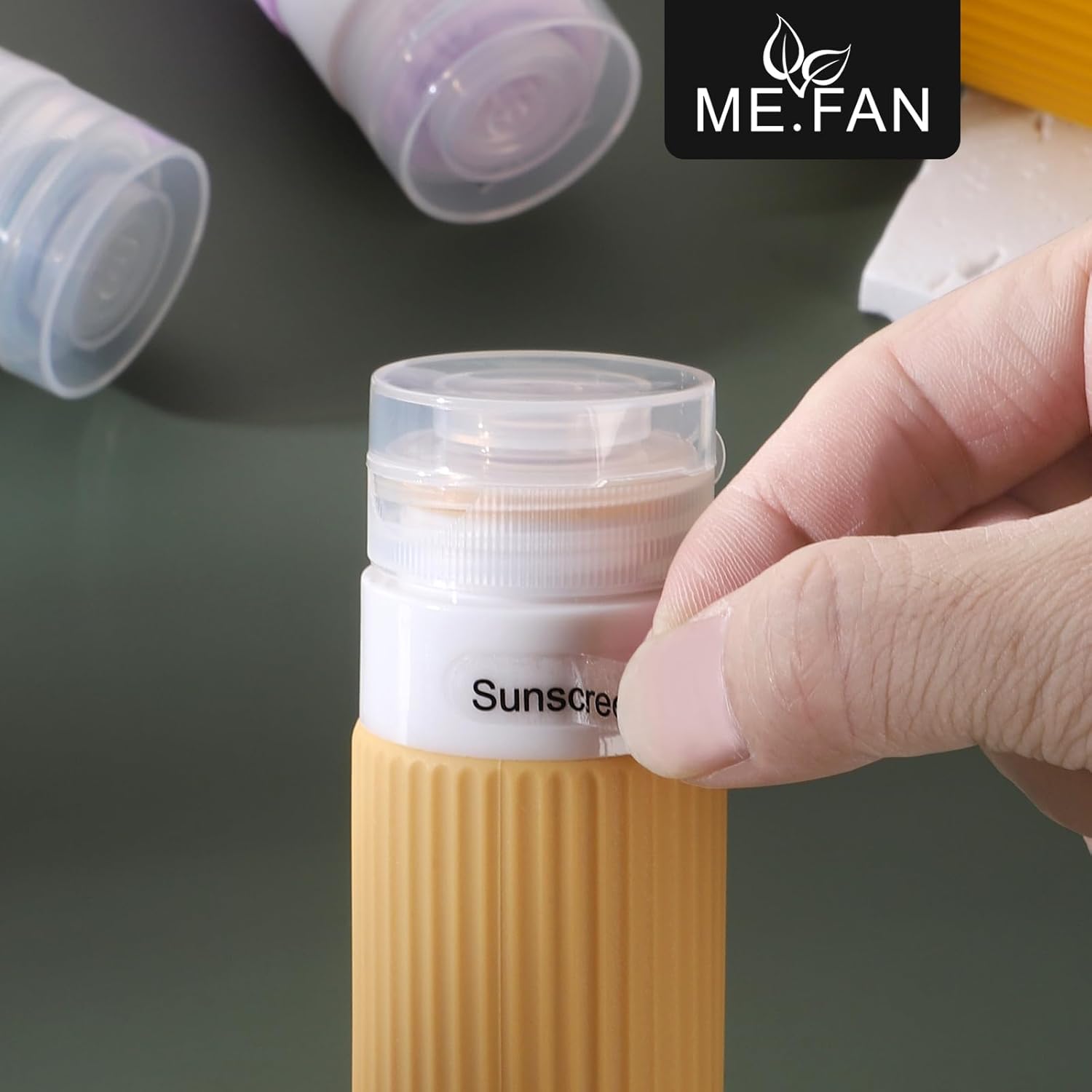 ME.FAN Travel Bottles for Toiletries, TSA Approved 3oz Silicone Journey Size Containers, Portable Split Bottle for Conditioner, Shampoo, Lotion- 4 Pack Pink - Image 6