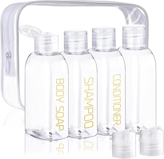 Cosywell Leakproof Squeeze Bottles Travel Kit - 4pc 3.4 oz TSA Approved for Shampoo, Conditioner and Toiletries - Image 7