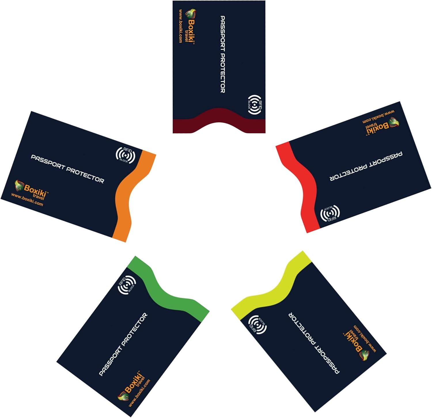 RFID Blocking Passport Sleeves, Set with Color Coding. Identity Theft Prevention RFID Blocking Envelopes (Set of 5 Passport Holders), Navy Blue, Passport - 5 Pcs - Image 5