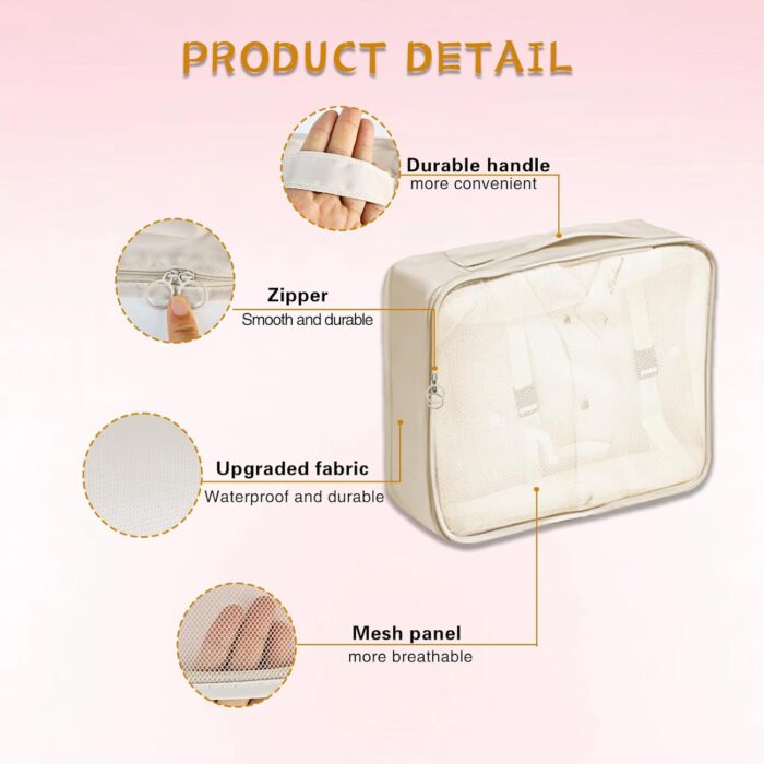 Oslynia 6 Pcs Packing Cubes, Waterproof Compression Packing Cubes, Quality Suitcase Organizer Bags, Travel Organizer Cube for Business Trip, Traveling Essentials Accessories for Women Men - Image 3
