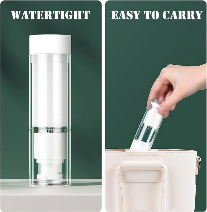 Travel Bottle - Travel Bottles for Toiletries, Airless Pump Bottle, Travel Pump Bottle for Foundation Liquid, Isolation Cream, Hair Spray - 5 Pcs, 15/30/50ml - Image 4