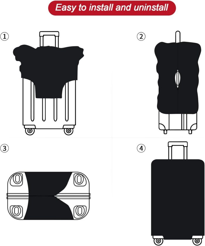 GalleryGlide Luggage Covers for Suitcase TSA Approved, Suitcase Cover Protector Anti Scratch Dirt Fits 18-32 Inch Luggage - Image 5