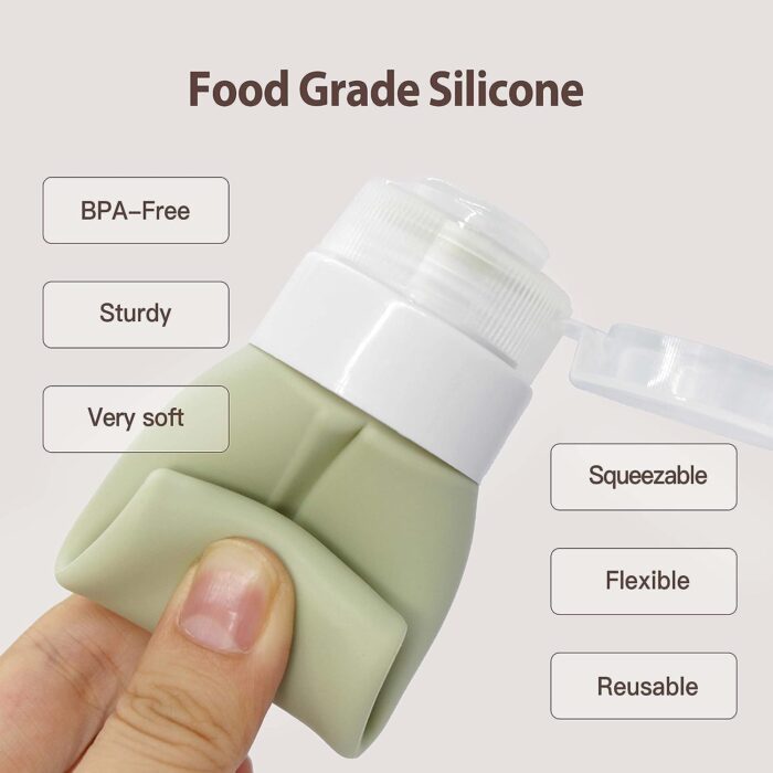 19PCS Silicone Travel Bottles Set for Toiletries, Leak Proof Refillable Squeezable Containers Travel Containers 90ml 3oz for Shampoo Conditioner Lotion Liquids Travel Containers with Storage Bag Tag - Image 3