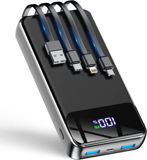 GTOCE Portable Charger,40000mAh Power Bank with 22.5W Fast Charging LED Digital Display Battery Pack with 6 Outputs 2 Inputs, Type C Powerbank Portable Charger for iPhone 16 pro Samsung AirPods,Black