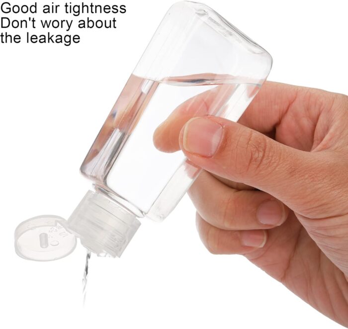 SOUJOY 40 Pack 2 oz Plastic Empty Bottles with Flip Cap, Clear Travel Size Bottles with 8 Transfer Funnels, Squeezable Portable Sample Lotion Container for Toiletries, Shampoo, Lotions, Creams - Image 3