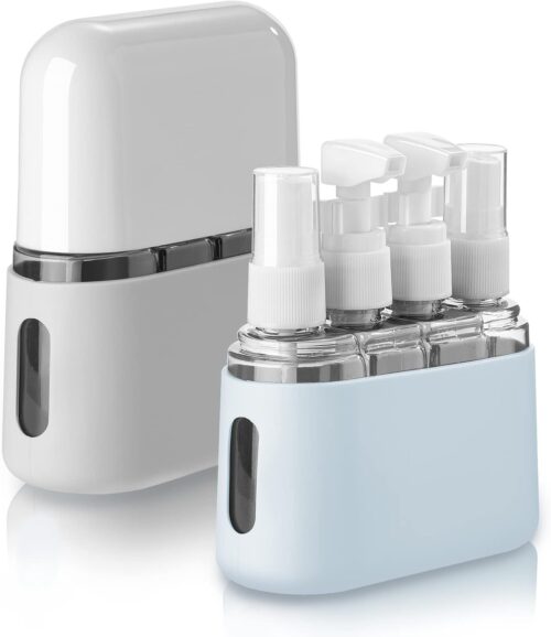 8 Pack Travel Bottles Set for Toiletries, TSA Approved Travel Containers, 50ml/2oz Leak Proof Travel Size Accessories with Label and Storage Box, Perfect for Business or Personal Travel Use
