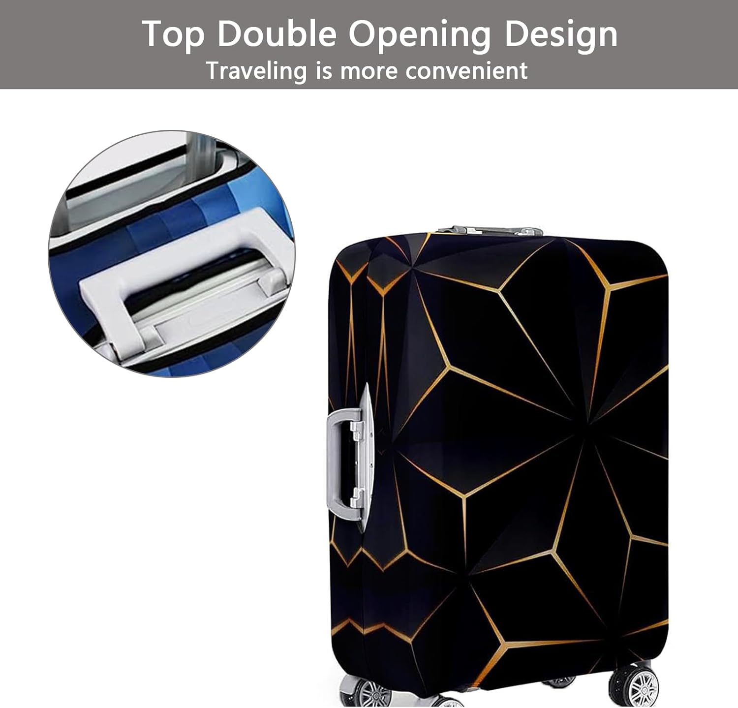 Travel Luggage Cover, Washable Spandex Travel Luggage Protector, Dustproof Anti Scratch Washable Suitcase Protector, Elastic Dustproof Protective Covers for Wheeled Suitcase (S) - Image 4