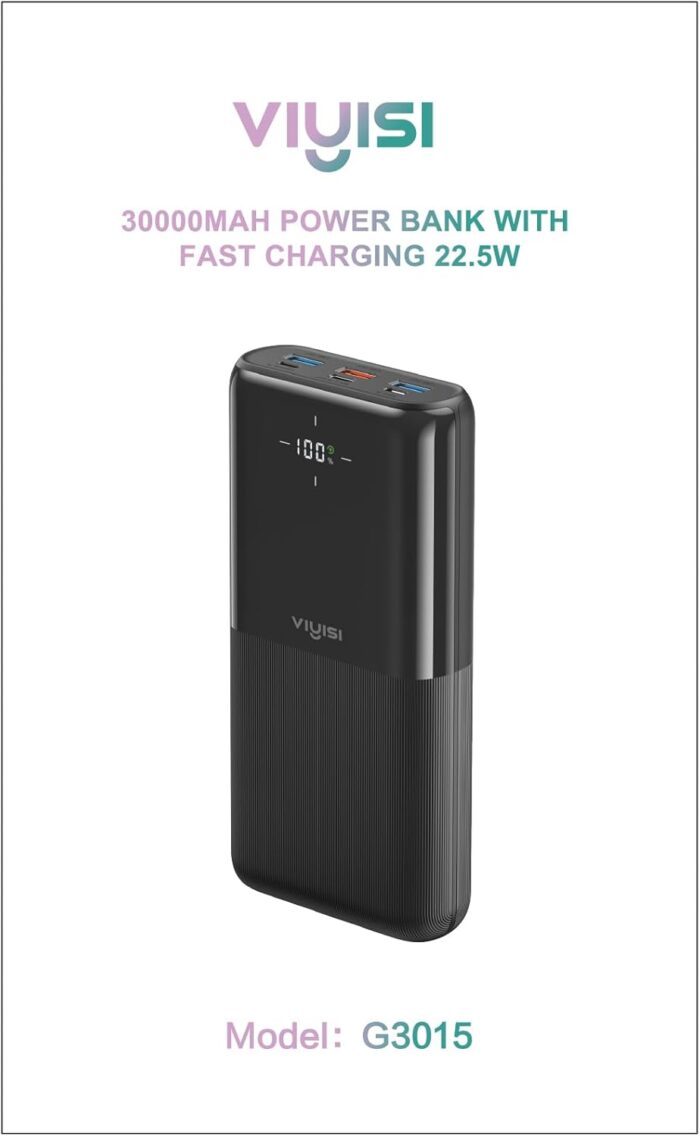 30000mAh Power Bank, 22.5W Fast Charging USB C Portable Charger with 4 Outputs & 3 Inputs, External Battery Pack for iPhone 17/16/15 14/13 iPad Samsung Andriod Phones Travel Accessories - Image 9