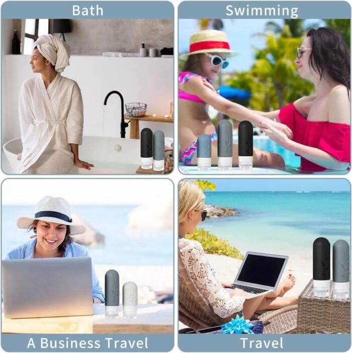 18 Pack Travel Bottles for Toiletries, TSA Approved Silicone Travel Size Toiletries, Leak-Proof Refillable Liquid Containers for Toiletries Travel Essentials - Image 6