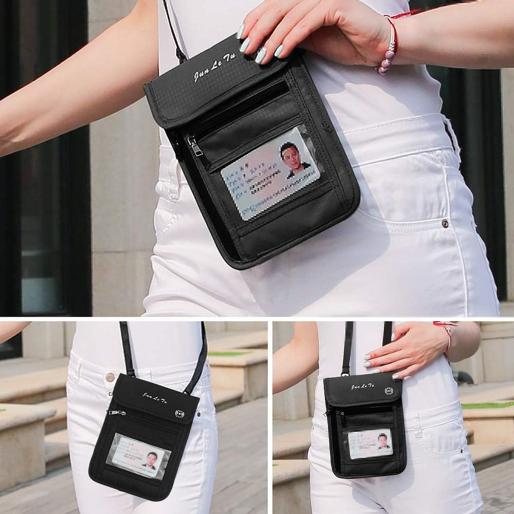 Number-One Neck Pouch Travel Wallet Passport Holder with RFID Blocking Waterproof Travel Security Bag for Your Money Credit Cards Cell Phones - Image 8