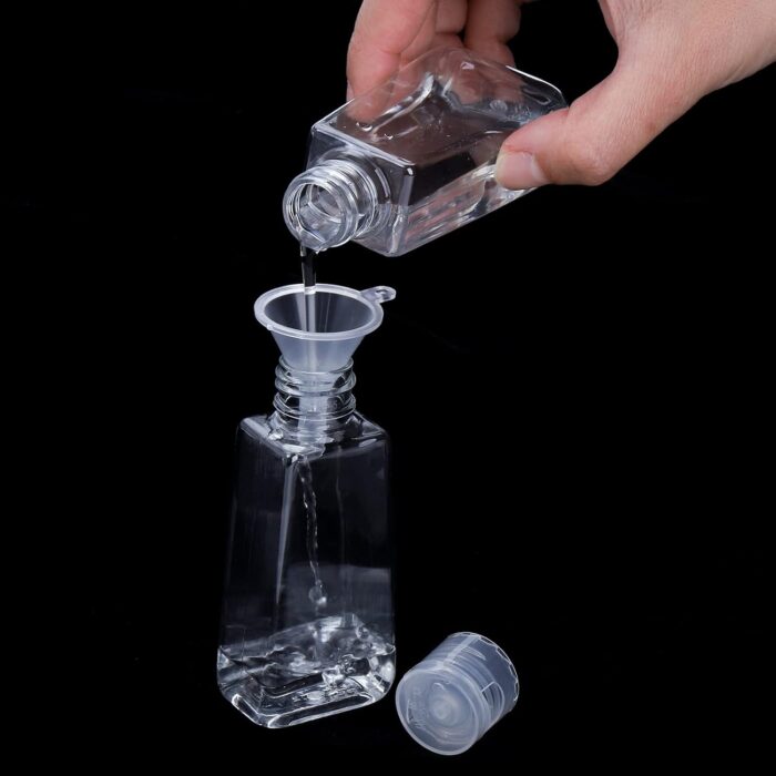 SOUJOY 40 Pack 2 oz Plastic Empty Bottles with Flip Cap, Clear Travel Size Bottles with 8 Transfer Funnels, Squeezable Portable Sample Lotion Container for Toiletries, Shampoo, Lotions, Creams - Image 4