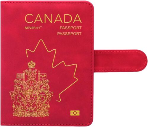 Alantino RFID Blocking Passport Holder - PU Leather Travel Passport Wallet & Organizer with Magnetic Closure – Compact Passport Cover for Men & Women (Red)