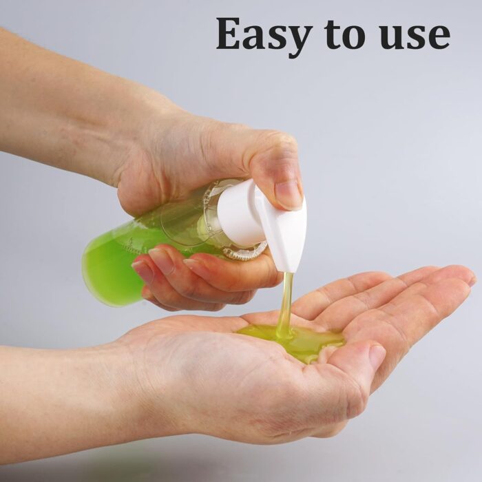 Travel Bottles Plastic Pump Bottle Dispenser Tsa Approved 3.4oz/100ml 4 Pack Travel Refillable Shampoo and Conditioner Bottles Empty Travel Size Bottles for Cosmetic, Lotion, Liquid Soap (clear) - Image 4