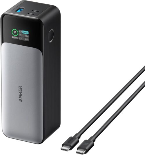 Anker 737 Power Bank, 24,000mAh 3-Port Laptop Portable Charger with 140W Fast Charging, Smart Display, Compatible with iPhone 17/16/15/14 Series, Vision Pro, Samsung, MacBook, and More