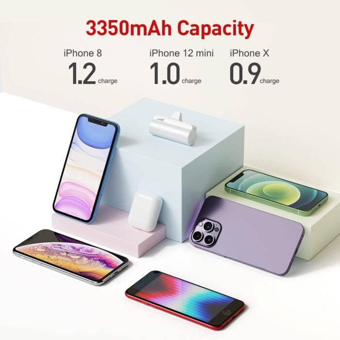 iWALK Mini Power Bank 3350mAh, Portable Phone Charger Compact Powerbank with Lightning Plug, External Battery Bank Compatible with iPhone 14/13/13Pro/12/12 Pro/SE/11/11 Pro/XS/XR/X/8/8 Plus/7/6/6S - Image 2