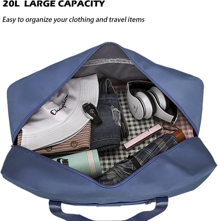 Travel Duffel Bag, for Spirit Airlines Personal Item Bag 18x14x8 Frontier Airlines Carry on Luggage Bag, Weekender Bag for Women and Men (A-Steel Blue) - Image 3
