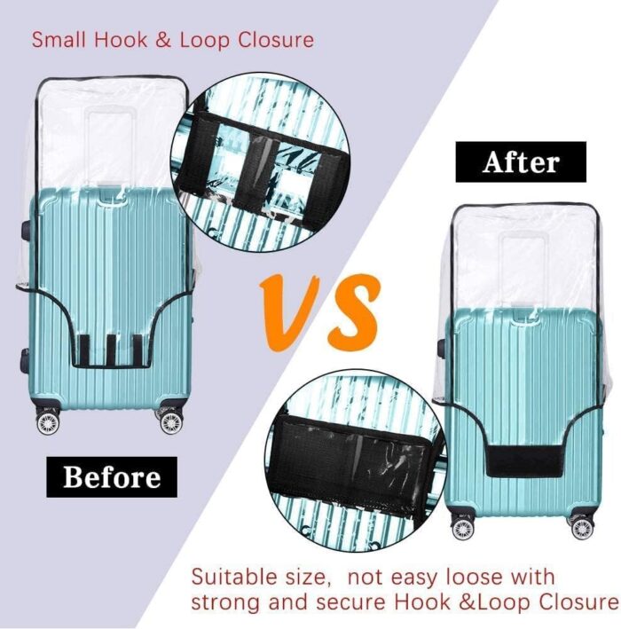 3 Piece Luggage Covers for Suitcases – TSA Approved Heavy-Duty Luggage Protector Suitcase Cover, Thick Clear PVC Waterproof Sleeve with Full Velcro Closure, Fits 19"-29" Suitcases - Image 6