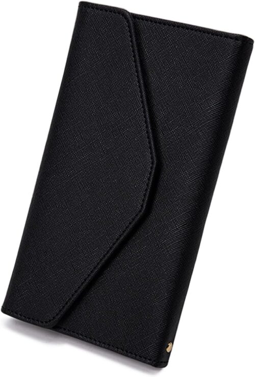 AfitLulu RFID Blocking Passport Wallet, Envelope Shape Big PU Leather Passport Holder Wallet for Passport, Card, Cash, Document, Business RFID Blocking Travel Wallet, Great Gift (Black)